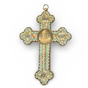 1933 Roman micro-mosaic pilgrimage cross, 1900th anniversary of the Crucifixion